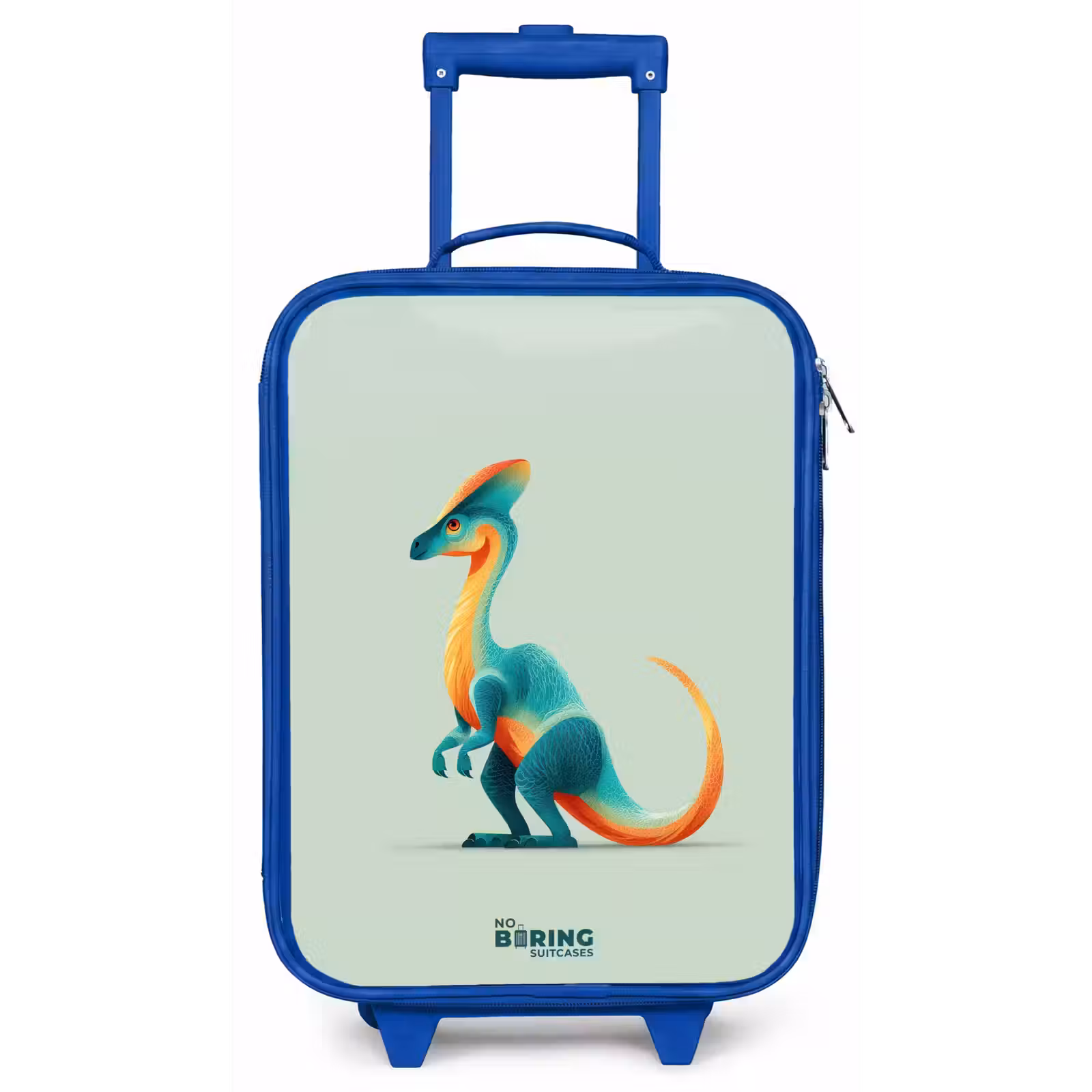 Kinderkoffer - Blauw - Elegante dino met kam — 1