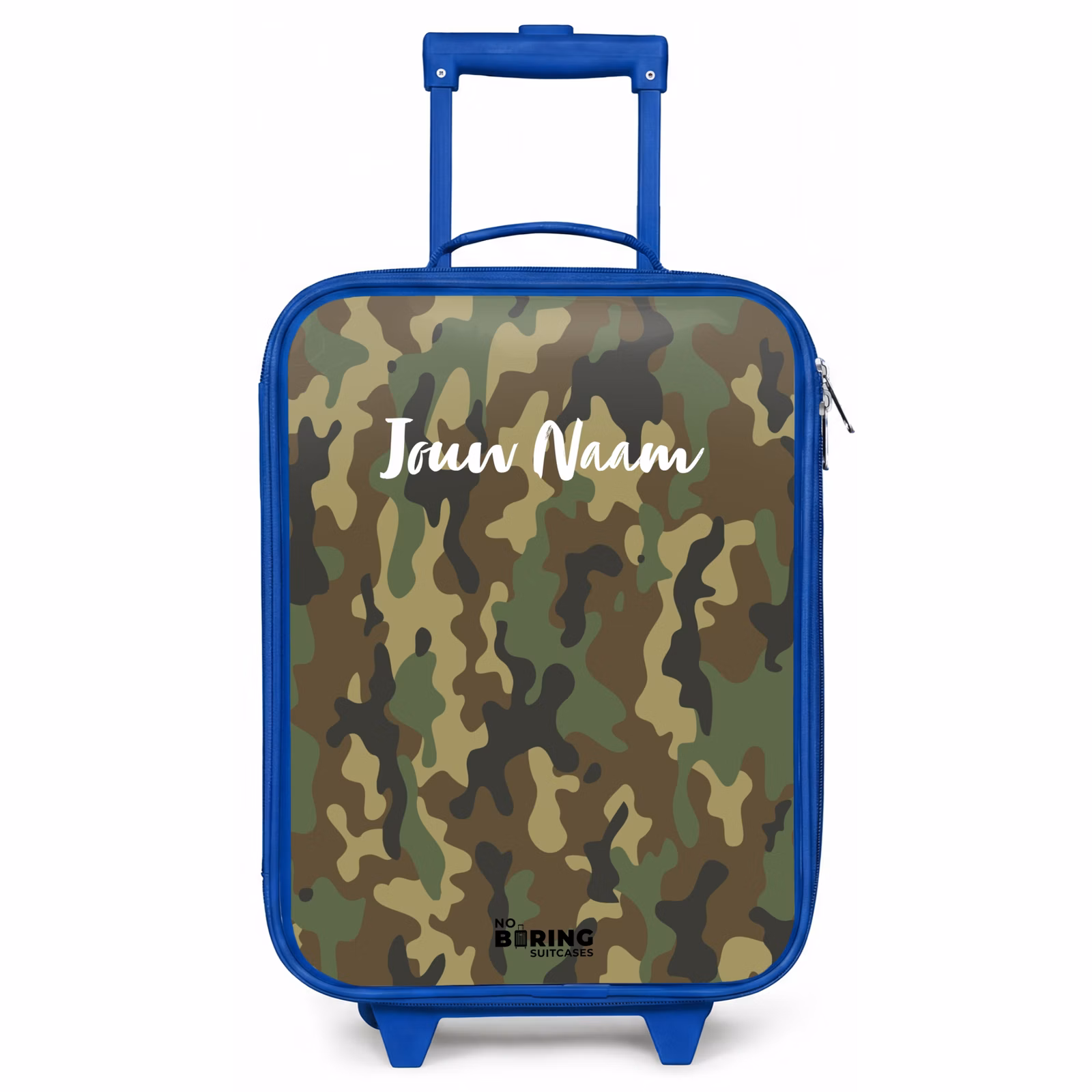 Kinderkoffer - Blauw - Groene camouflage met zandkleur — 1