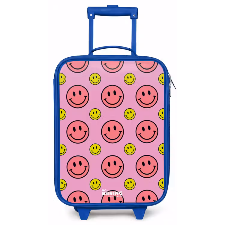 Kinderkoffer - Blauw - All smiles roze — 1