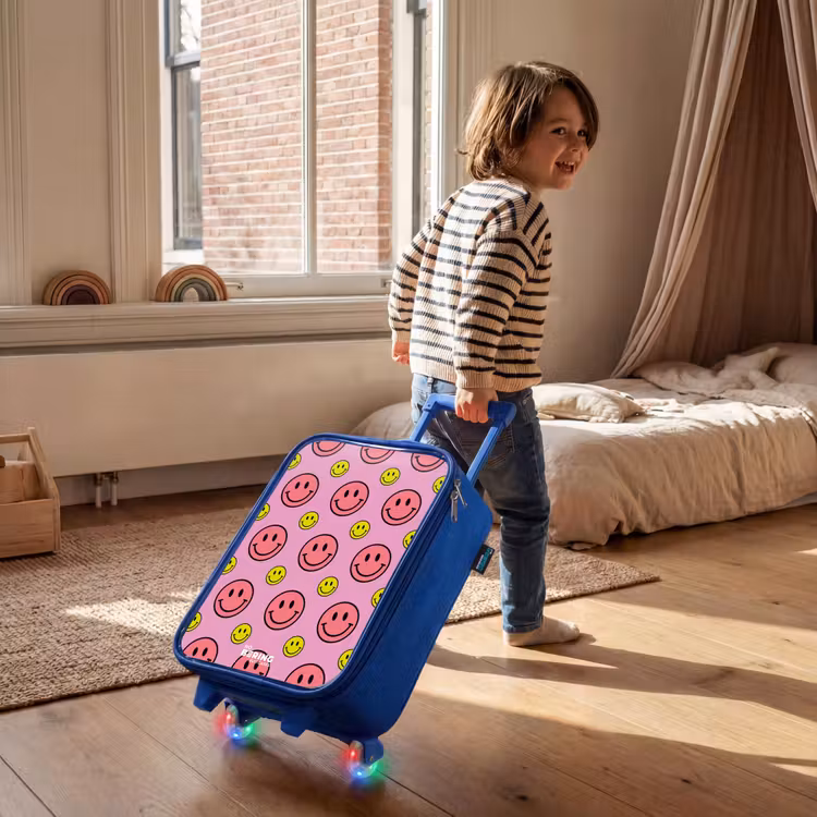 Kinderkoffer - Blauw - All smiles roze — 3