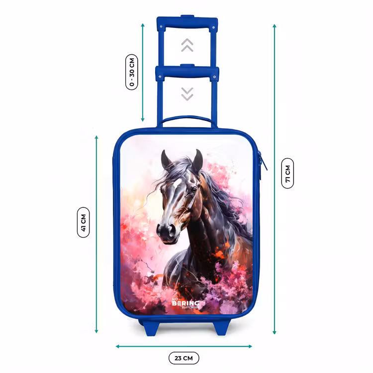 Kinderkoffer - Blauw - Aquarel paard in kleurexplosie — 6