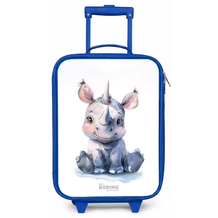 Kinderkoffer - Blauw - Baby neushoorn — 1