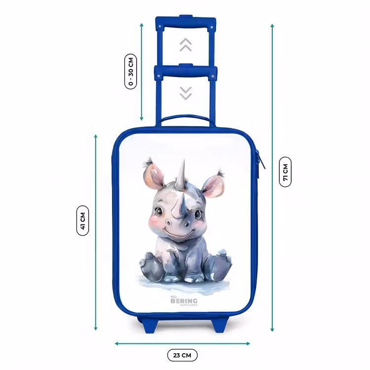 Kinderkoffer - Blauw - Baby neushoorn — 6