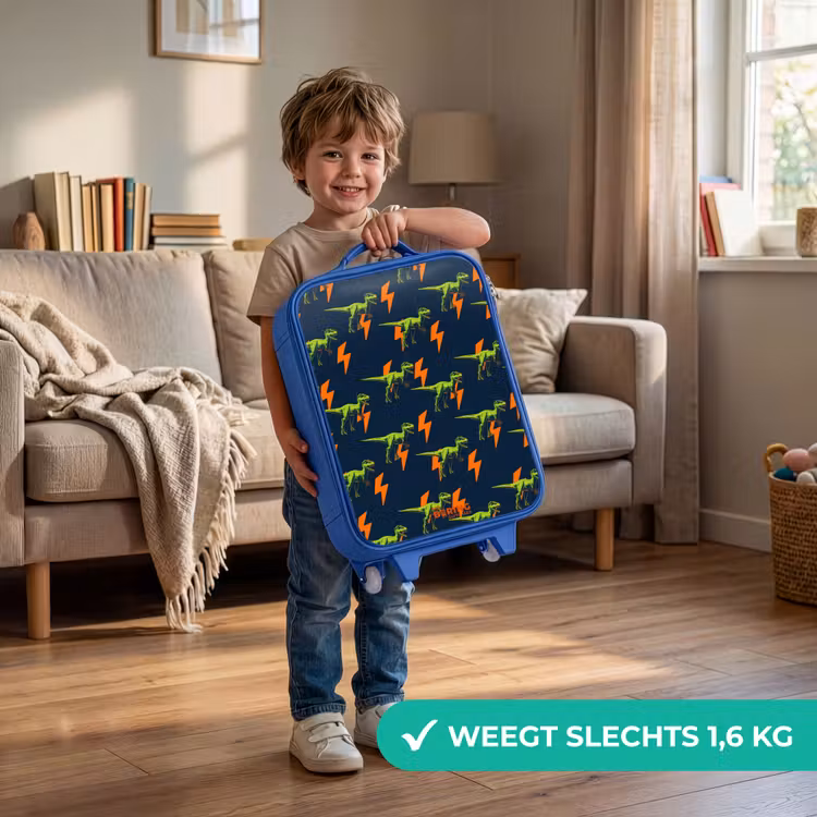 Kinderkoffer - Blauw - Bliksemsnelle raptors — 2
