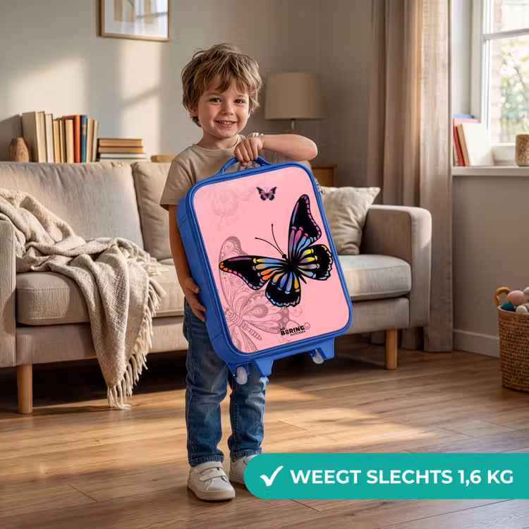 Kinderkoffer - Blauw - Bubblegum butterfly — 2