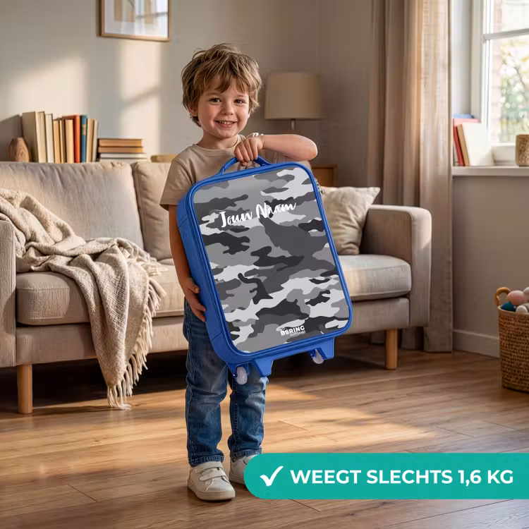 Kinderkoffer - Blauw - Camogrijs — 2