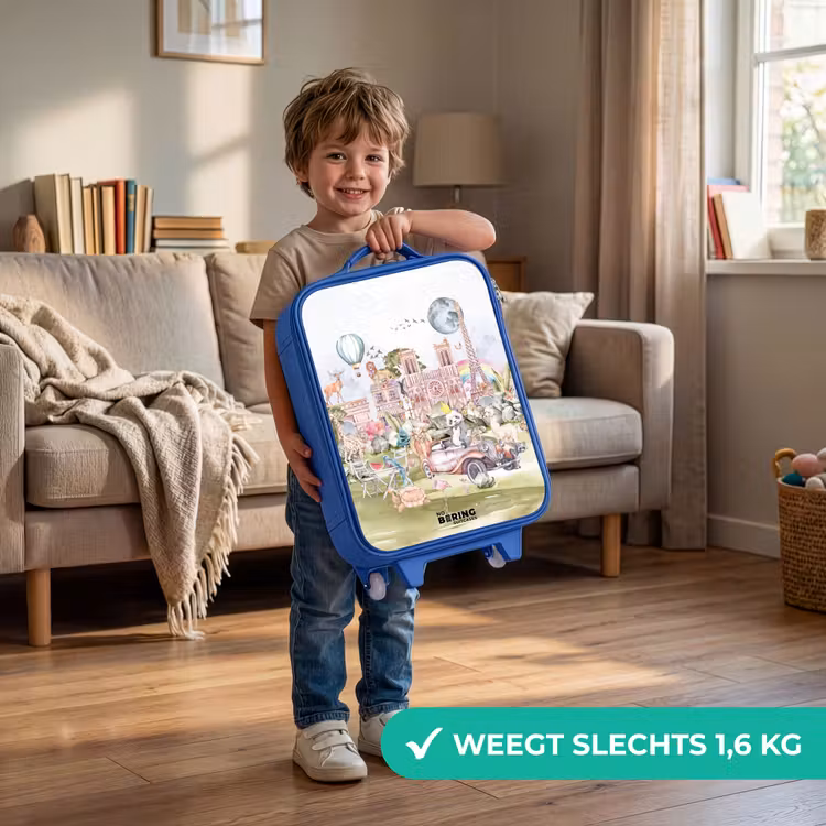 Kinderkoffer - Blauw - Dierlijke fantasiestad — 2