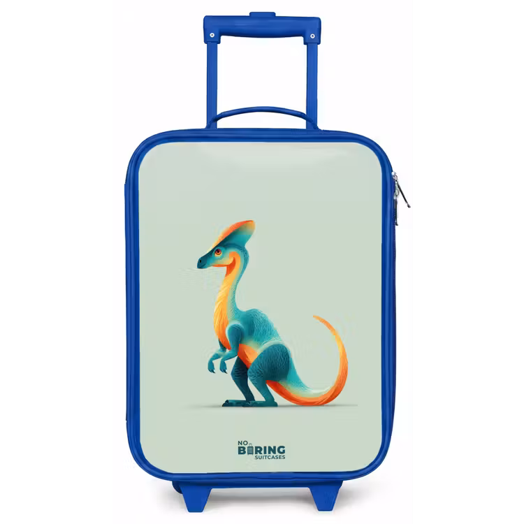 Kinderkoffer - Blauw - Elegante dino met kam — 1