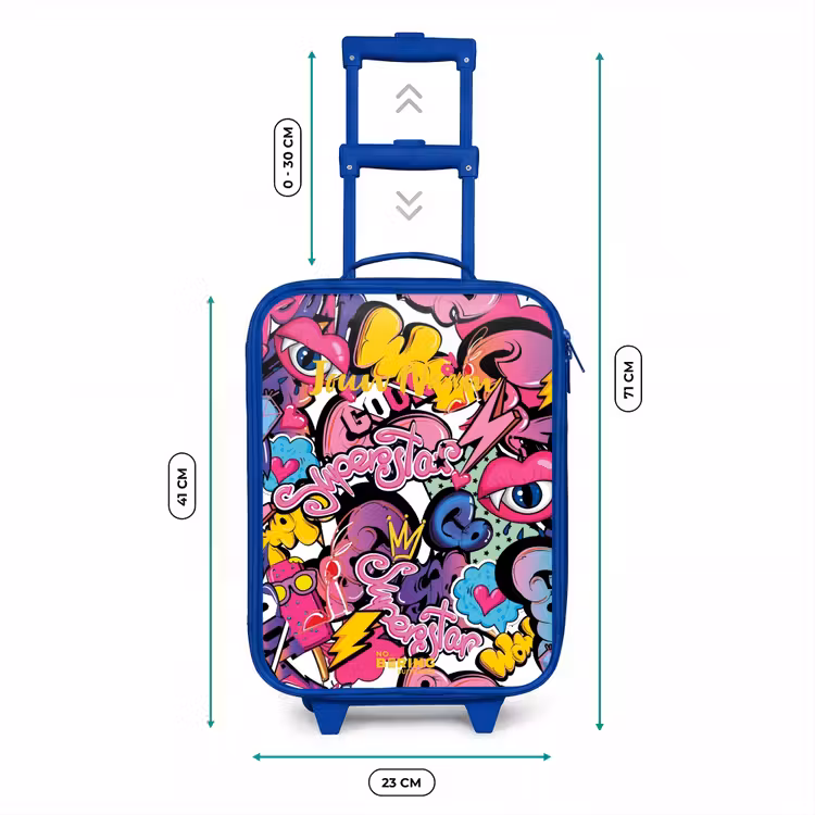 Kinderkoffer - Blauw - Girly graffiti — 6