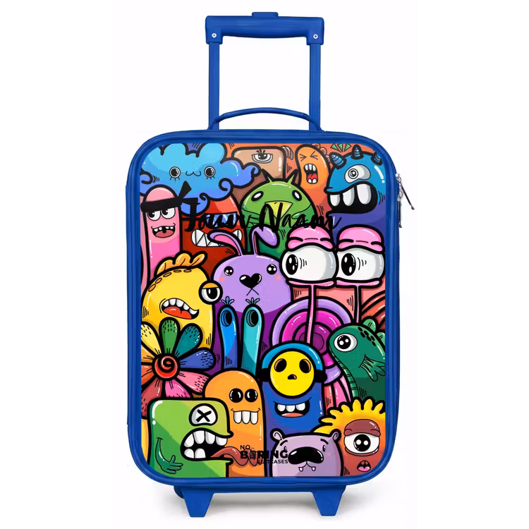 Kinderkoffer - Blauw - Grappige kleurrijke monsters — 1