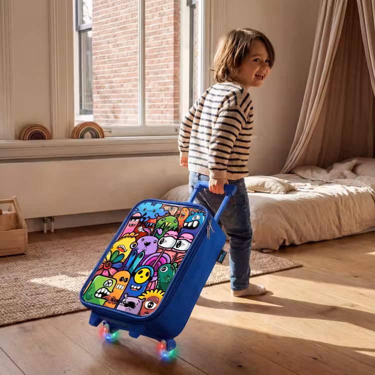 Kinderkoffer - Blauw - Grappige kleurrijke monsters — 3