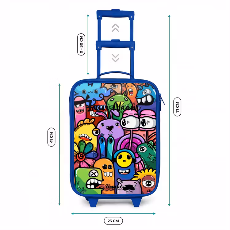 Kinderkoffer - Blauw - Grappige kleurrijke monsters — 6