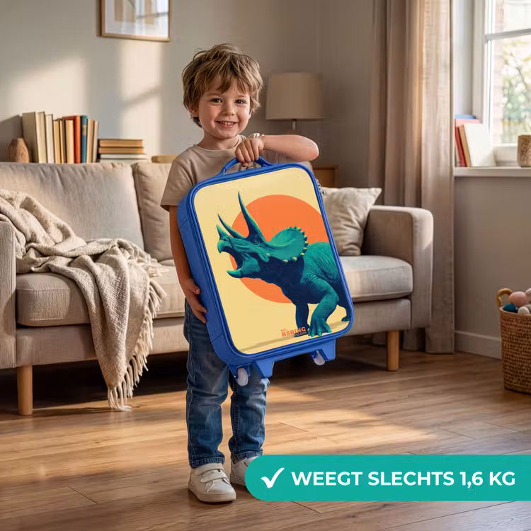 Kinderkoffer - Blauw - Hoornkrijger in de zon — 2