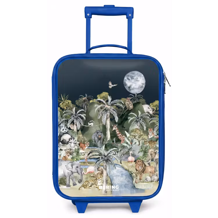 Kinderkoffer - Blauw - Jungle in de maneschijn — 1