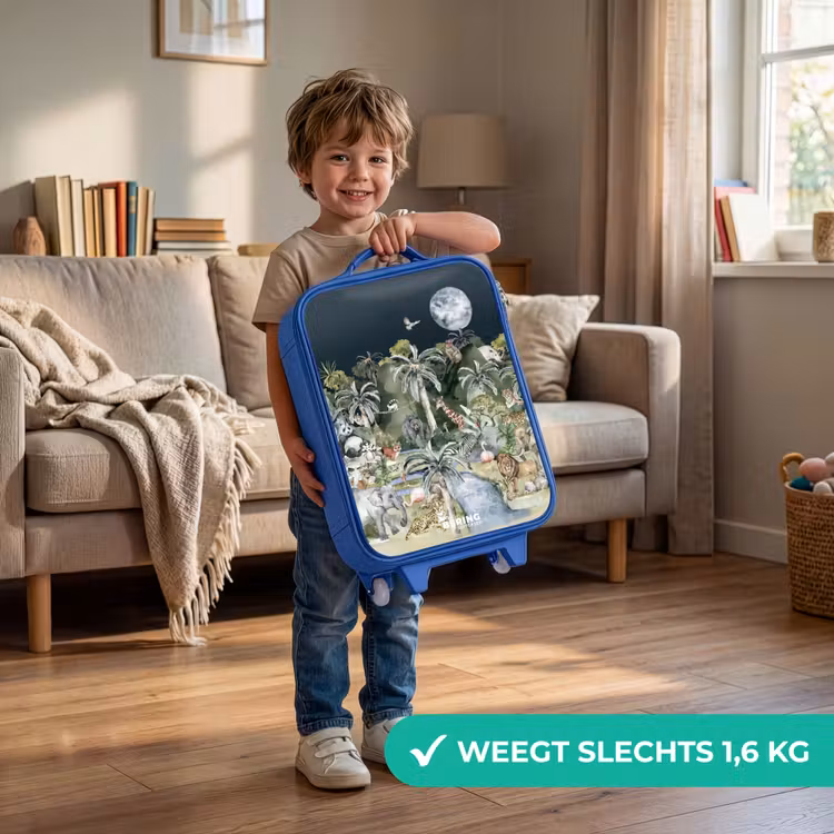 Kinderkoffer - Blauw - Jungle in de maneschijn — 2