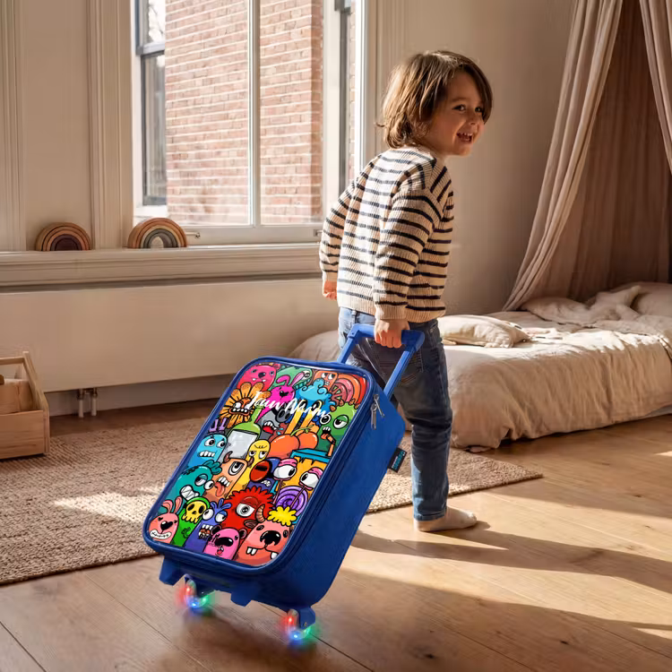 Kinderkoffer - Blauw - Knallende gekleurde monsters — 3