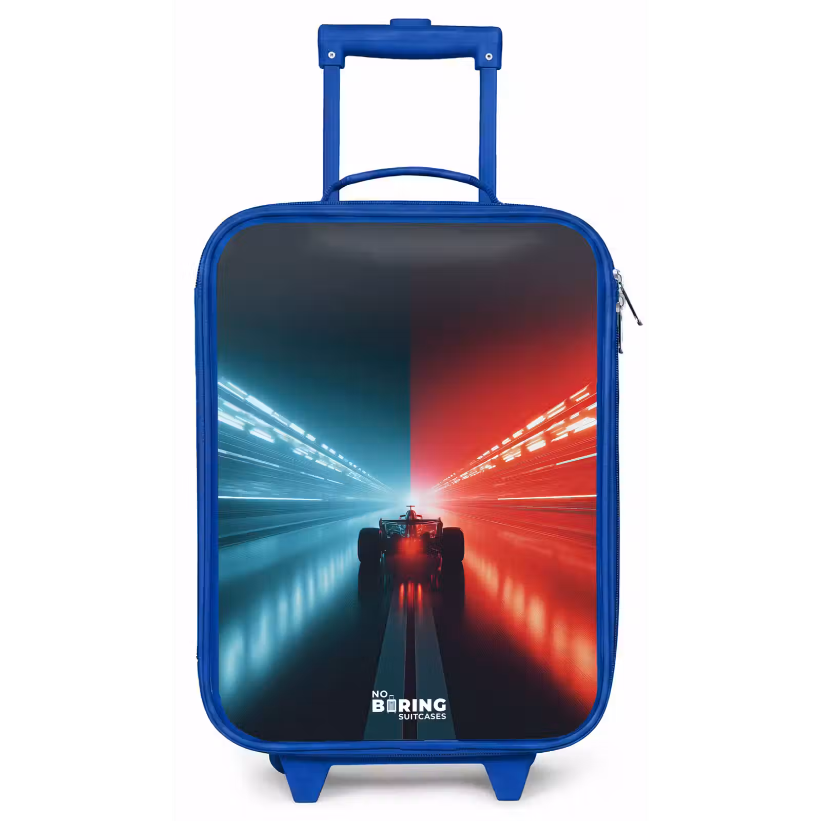 Kinderkoffer - Blauw - Baan - Raceauto - Neon - Rood — 1