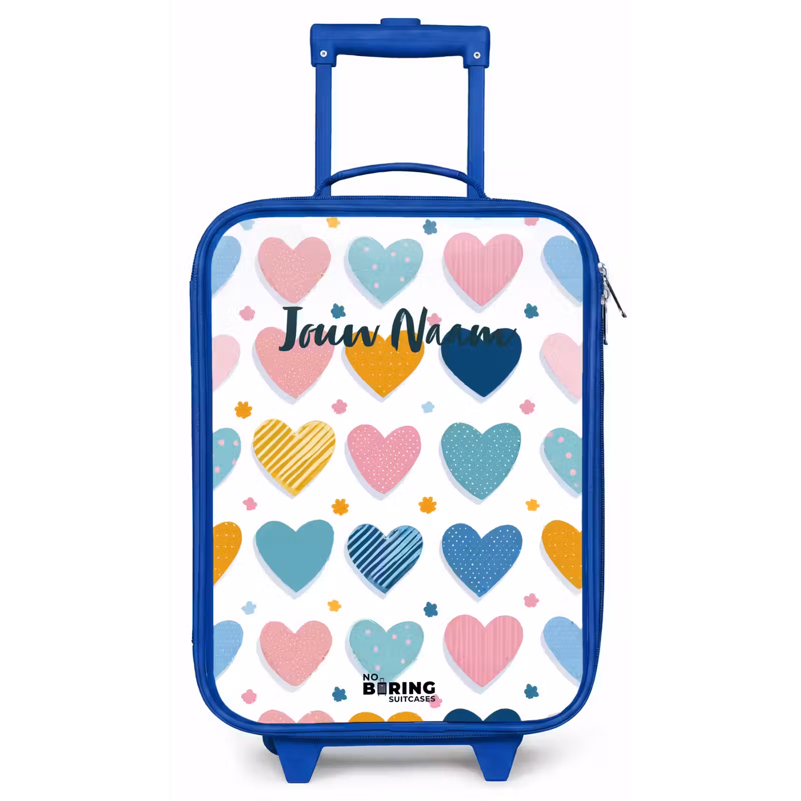 Kinderkoffer - Blauw - Hartenpatroon — 1