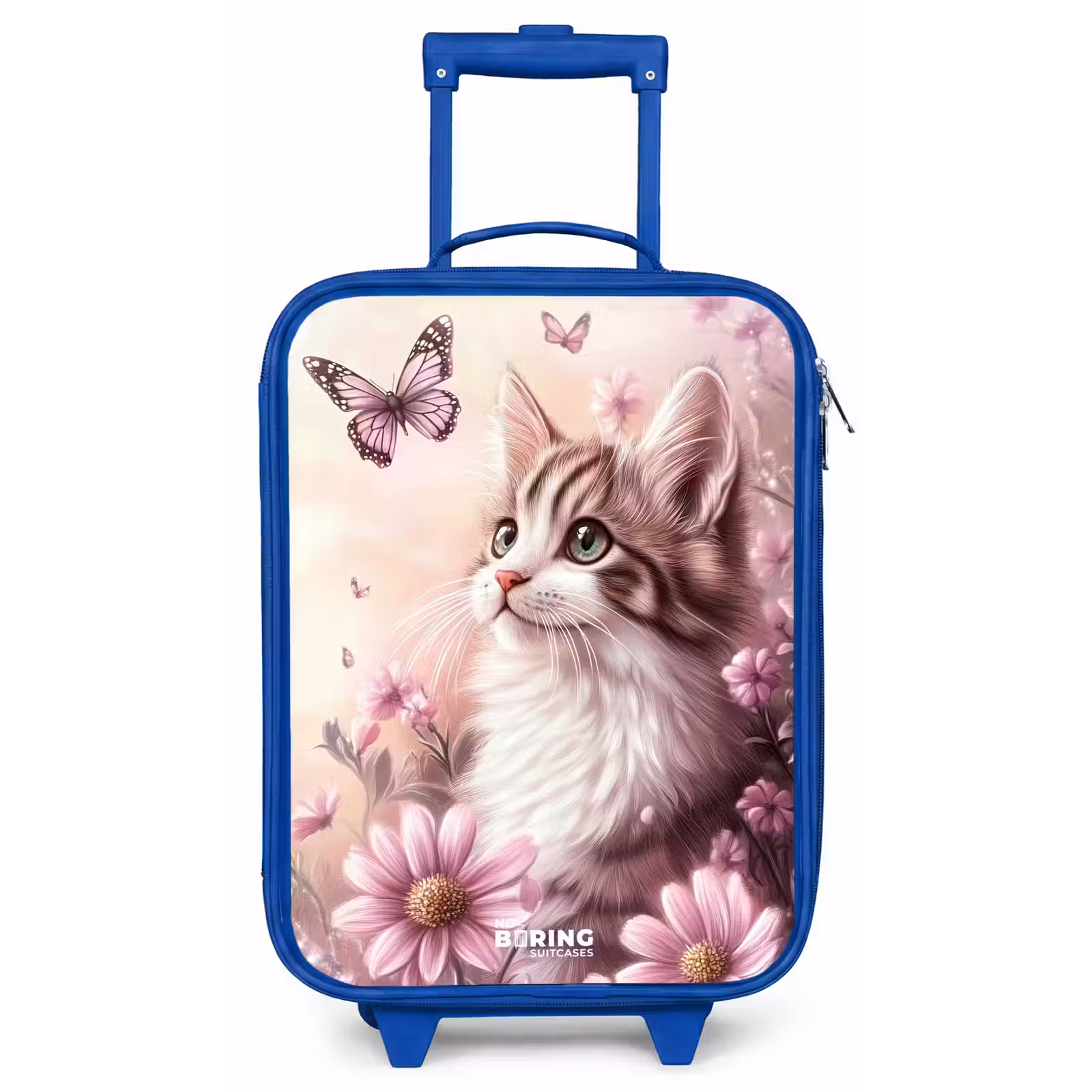 Kinderkoffer - Blauw - Kat - Paars - Vlinders - Bloemen — 1