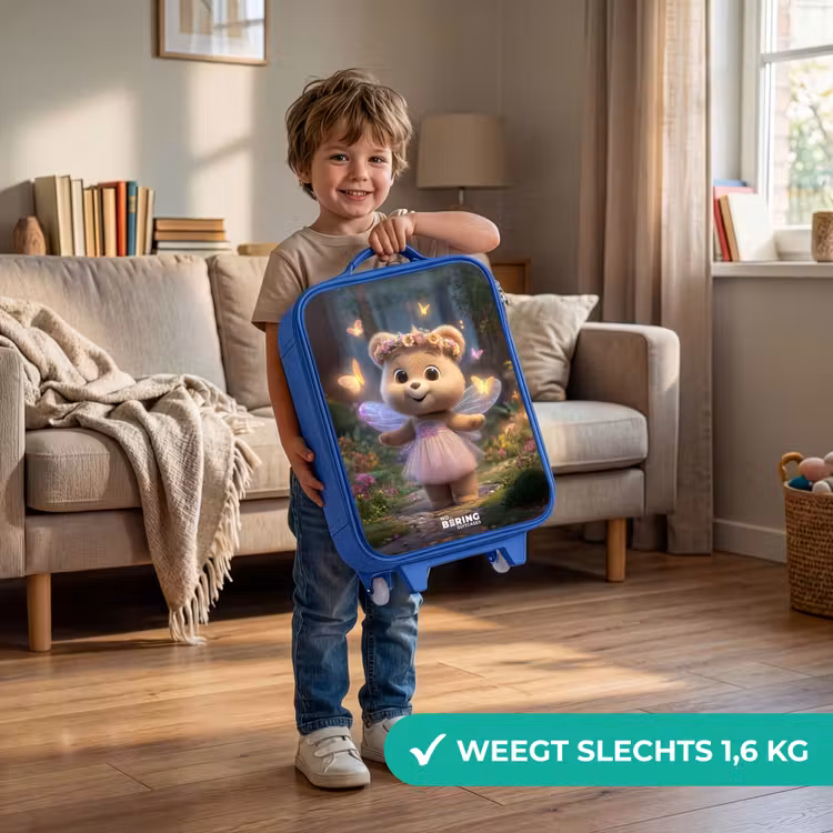 Kinderkoffer - Blauw - Beer - Vlinders - Bos - Fairy — 2