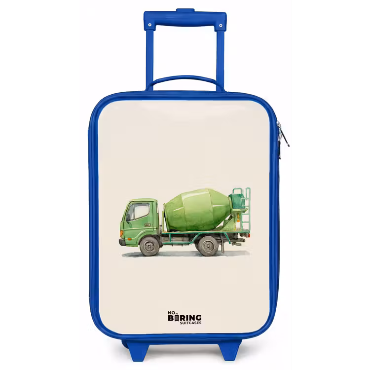Kinderkoffer - Blauw - Betonmixer - Getekend - Groen — 1