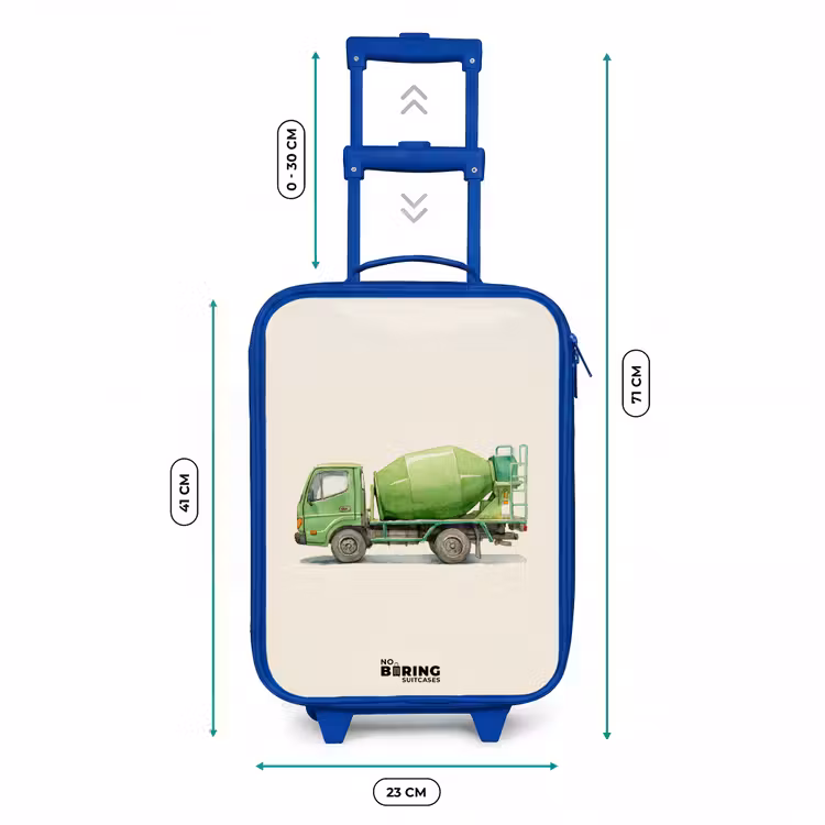 Kinderkoffer - Blauw - Betonmixer - Getekend - Groen — 6