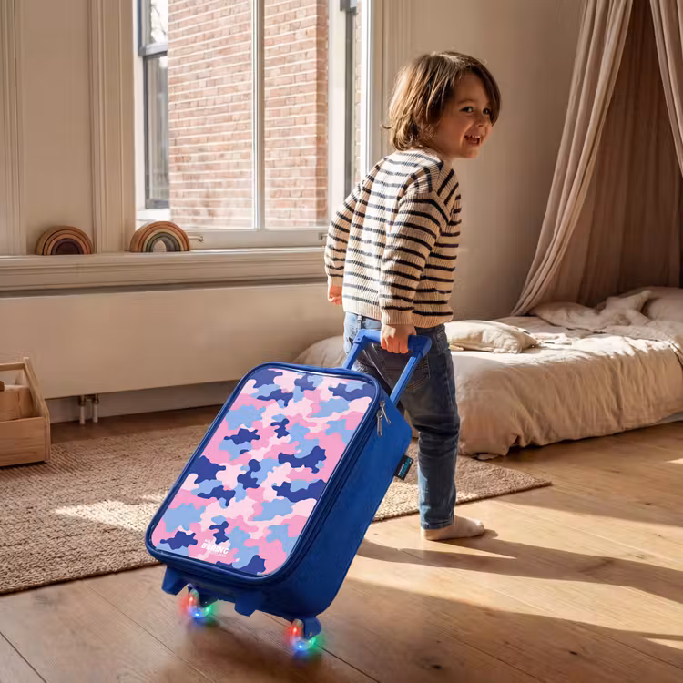 Kinderkoffer - Blauw - Camouflage - Roze - Blauw — 3
