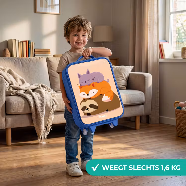 Kinderkoffer - Blauw - Dieren - Slapen - Samen — 2