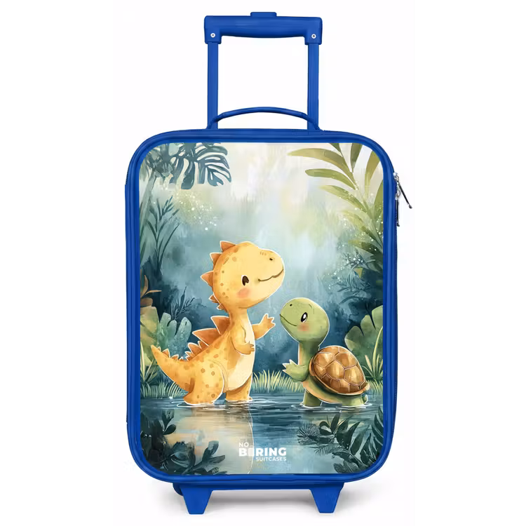 Kinderkoffer - Blauw - Dino - Schildpad - Jungle — 1