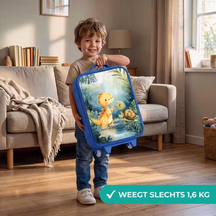 Kinderkoffer - Blauw - Dino - Schildpad - Jungle — 2