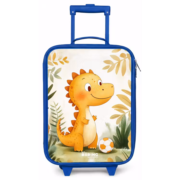 Kinderkoffer - Blauw - Dino - Voetbal - Oranje — 1