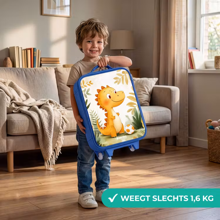 Kinderkoffer - Blauw - Dino - Voetbal - Oranje — 2