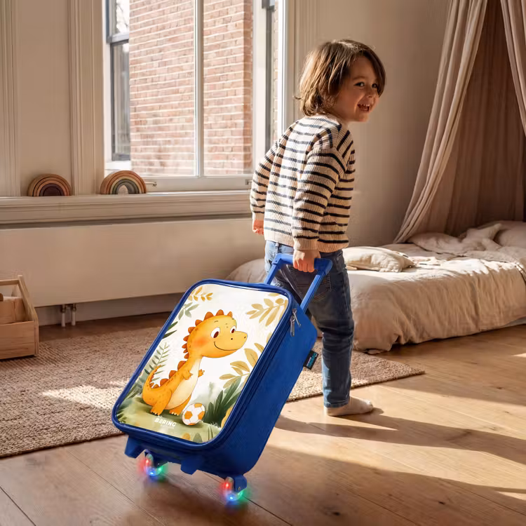 Kinderkoffer - Blauw - Dino - Voetbal - Oranje — 3