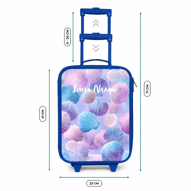 Kinderkoffer - Blauw - Gekleurde schelpen op een paarse achtergrond — 6