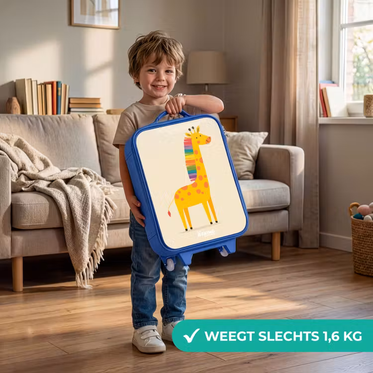 Kinderkoffer - Blauw - Giraffe - Dier - Kleurrijk — 2