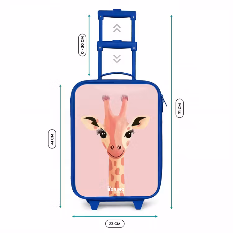 Kinderkoffer - Blauw - Giraffe - Wimpers - Minimalistisch - Roze — 6