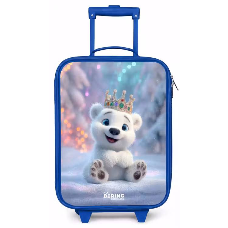 Kinderkoffer - Blauw - IJsbeer - Kroon - Winter — 1