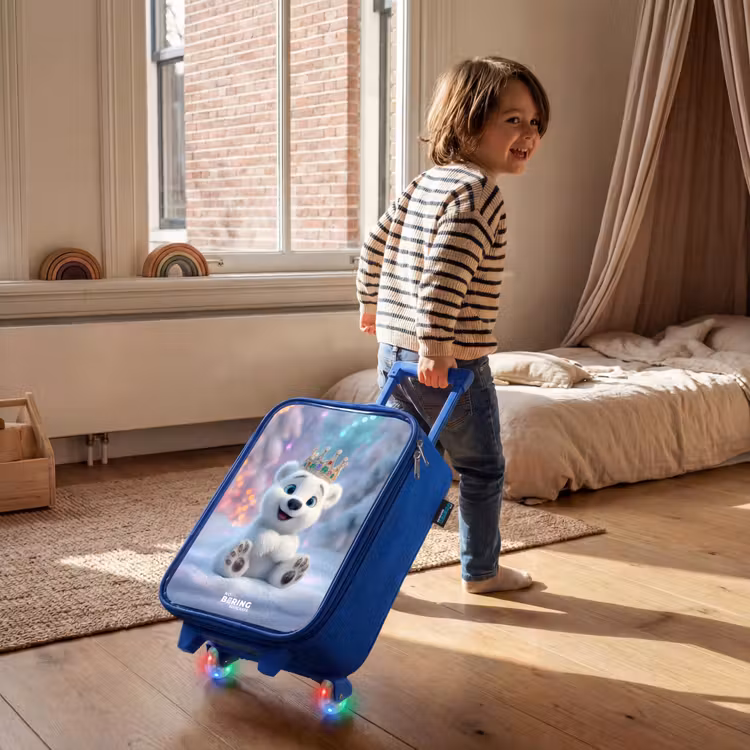 Kinderkoffer - Blauw - IJsbeer - Kroon - Winter — 3