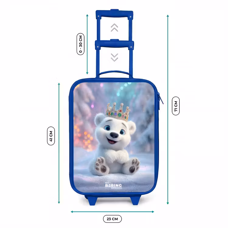 Kinderkoffer - Blauw - IJsbeer - Kroon - Winter — 6