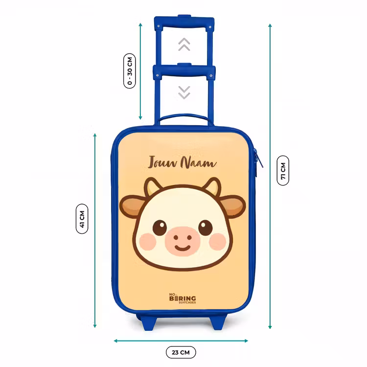 Kinderkoffer - Blauw - Kawai - Koe - Bruin — 6