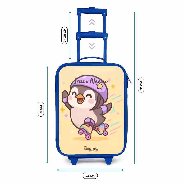 Kinderkoffer - Blauw - Kawai - Pinguin - Rolschaatsen — 6
