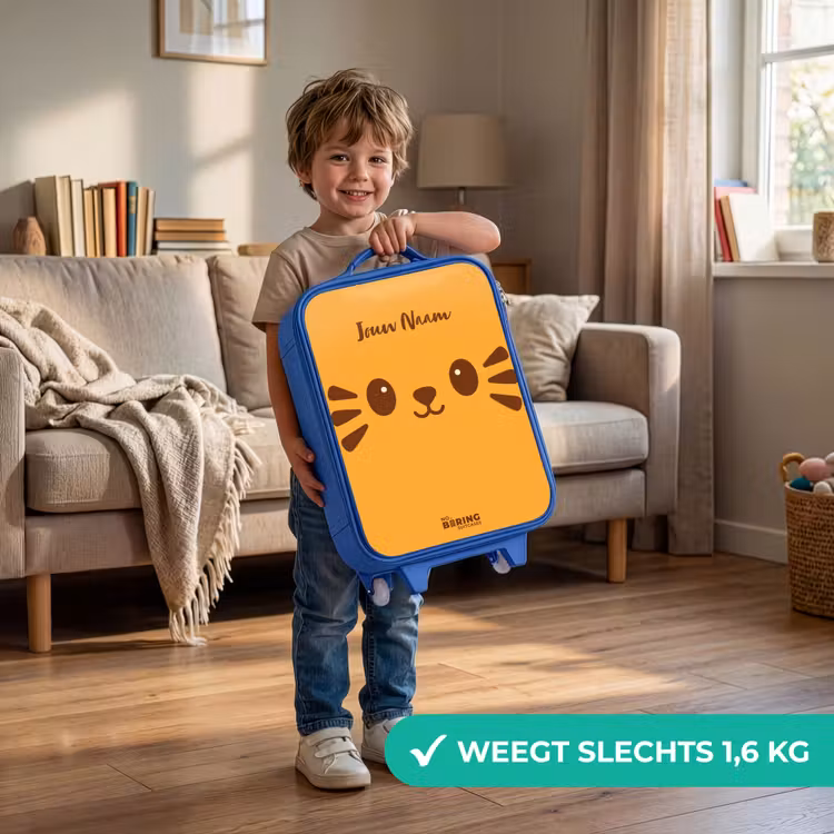 Kinderkoffer - Blauw - Kawai - Tijger - Oranje — 2