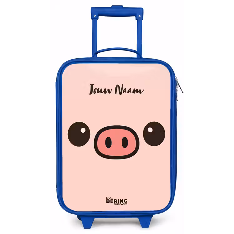Kinderkoffer - Blauw - Kawai - Varken - Roze — 1