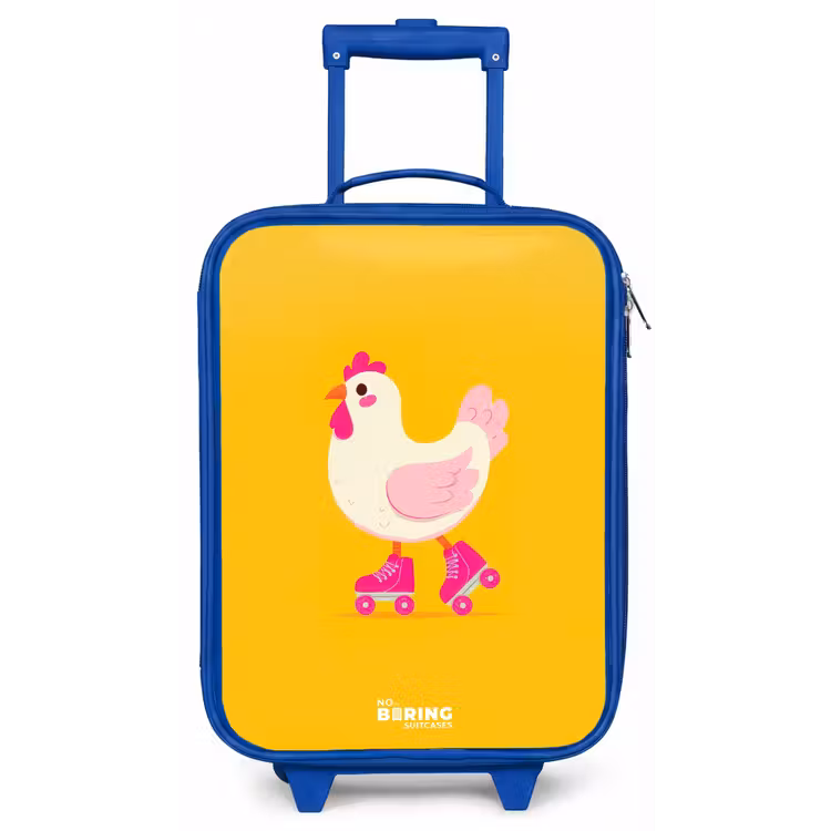 Kinderkoffer - Blauw - Kip - Rolschaatsen - Geel — 1