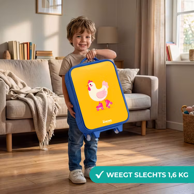 Kinderkoffer - Blauw - Kip - Rolschaatsen - Geel — 2