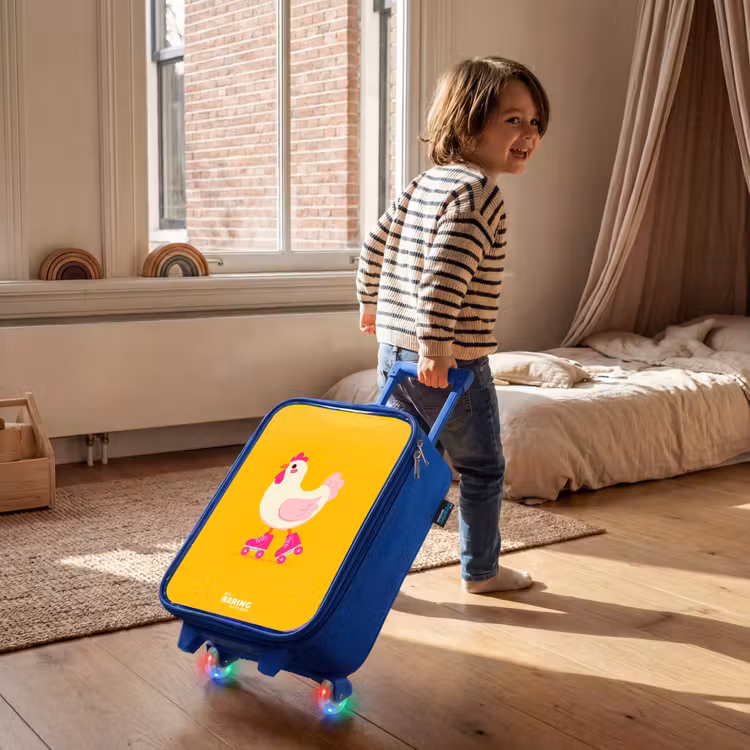 Kinderkoffer - Blauw - Kip - Rolschaatsen - Geel — 3