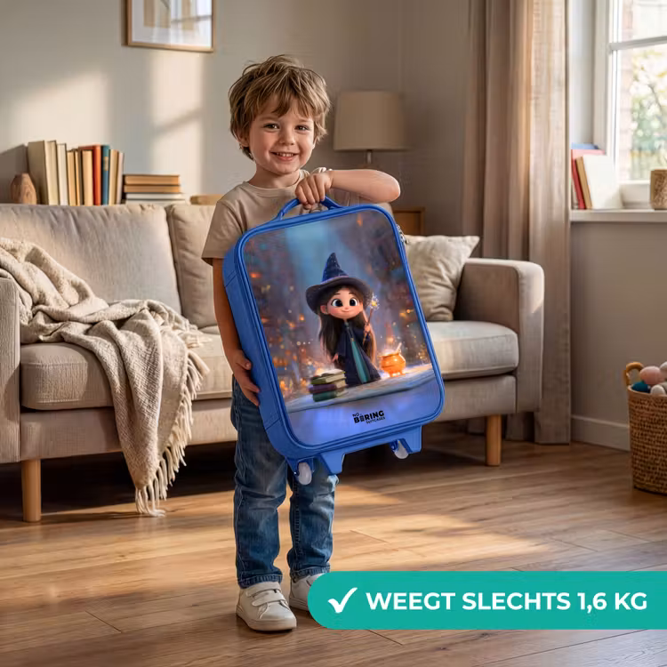 Kinderkoffer - Blauw - Kleine tovernares in bibliotheek — 2