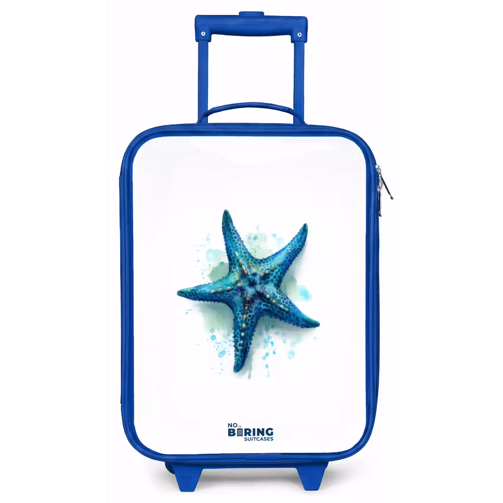 Kinderkoffer - Blauw - Blauwe Zeester op Witte Achtergrond — 1