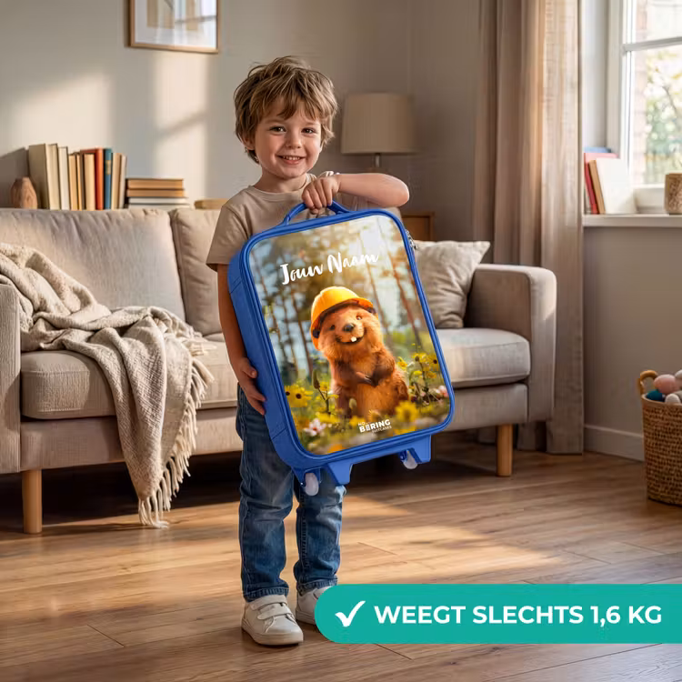 Kinderkoffer met naam - Blauw - Benno Bloembouwer — 2