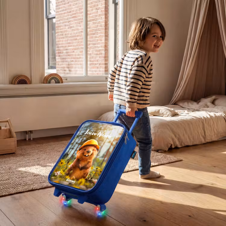 Kinderkoffer met naam - Blauw - Benno Bloembouwer — 3
